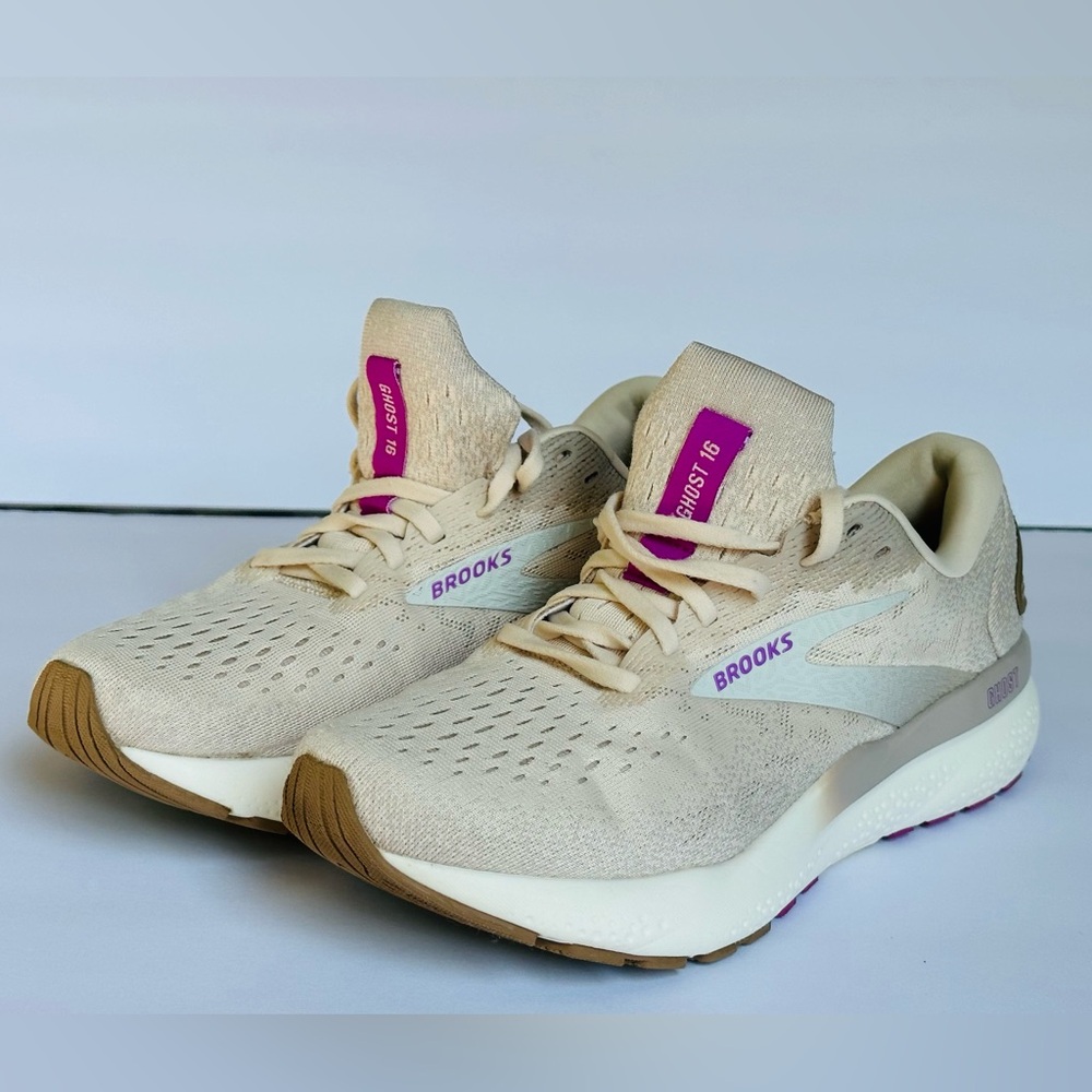 Brooks Ghost 16 Women's Road Running Shoes (almond , peach, purple) - Picture 2 of 7